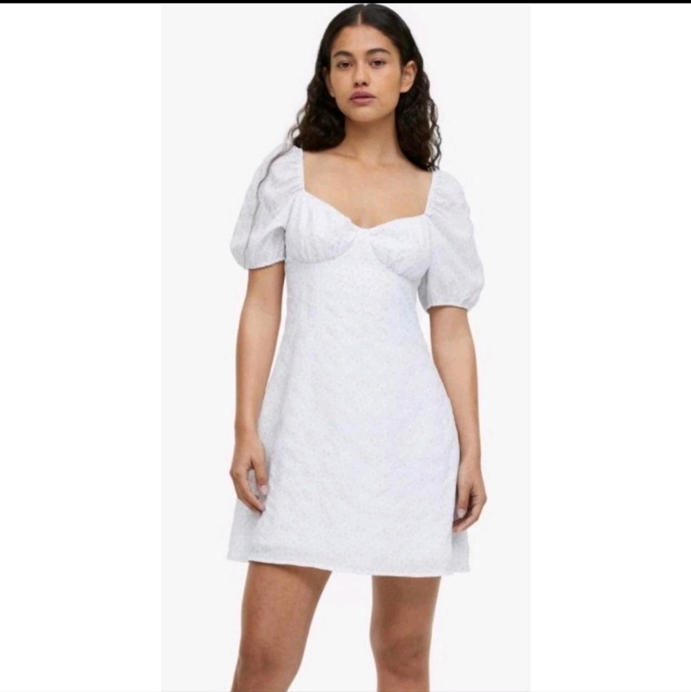 Divided H&M Floral Puff Sleeve Dress
